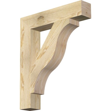 Ekena Millwork Funston Block Rough Sawn Bracket, Douglas Fir, 4"W x 22"D x 26"H BKT04X22X26FST05RDF